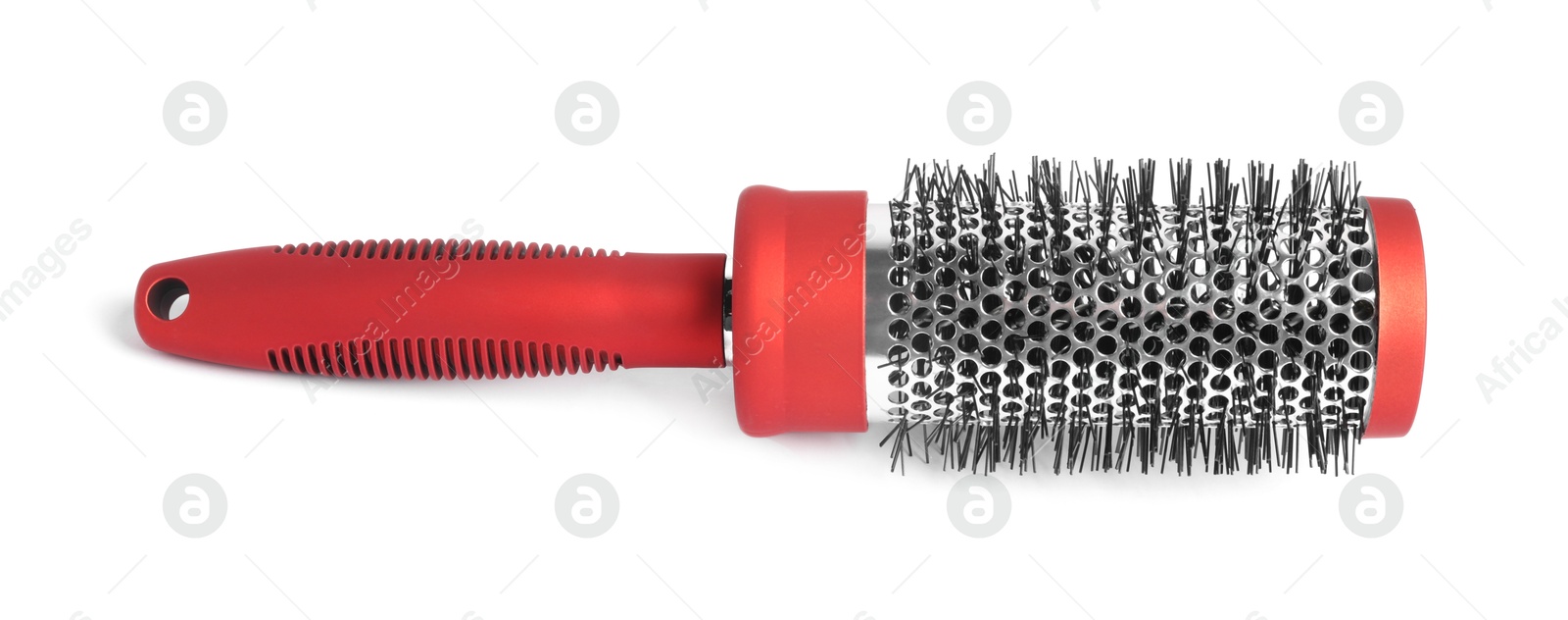 Photo of Hairdresser tool. Round brush isolated on white