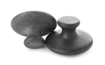 Massage stones isolated on white. Spa treatment