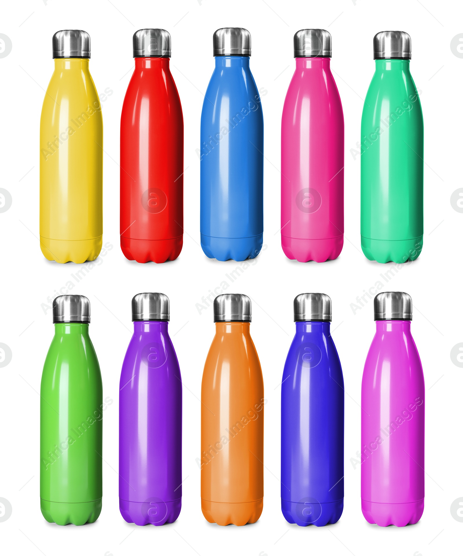 Image of Water bottles isolated on white. Mockup for design