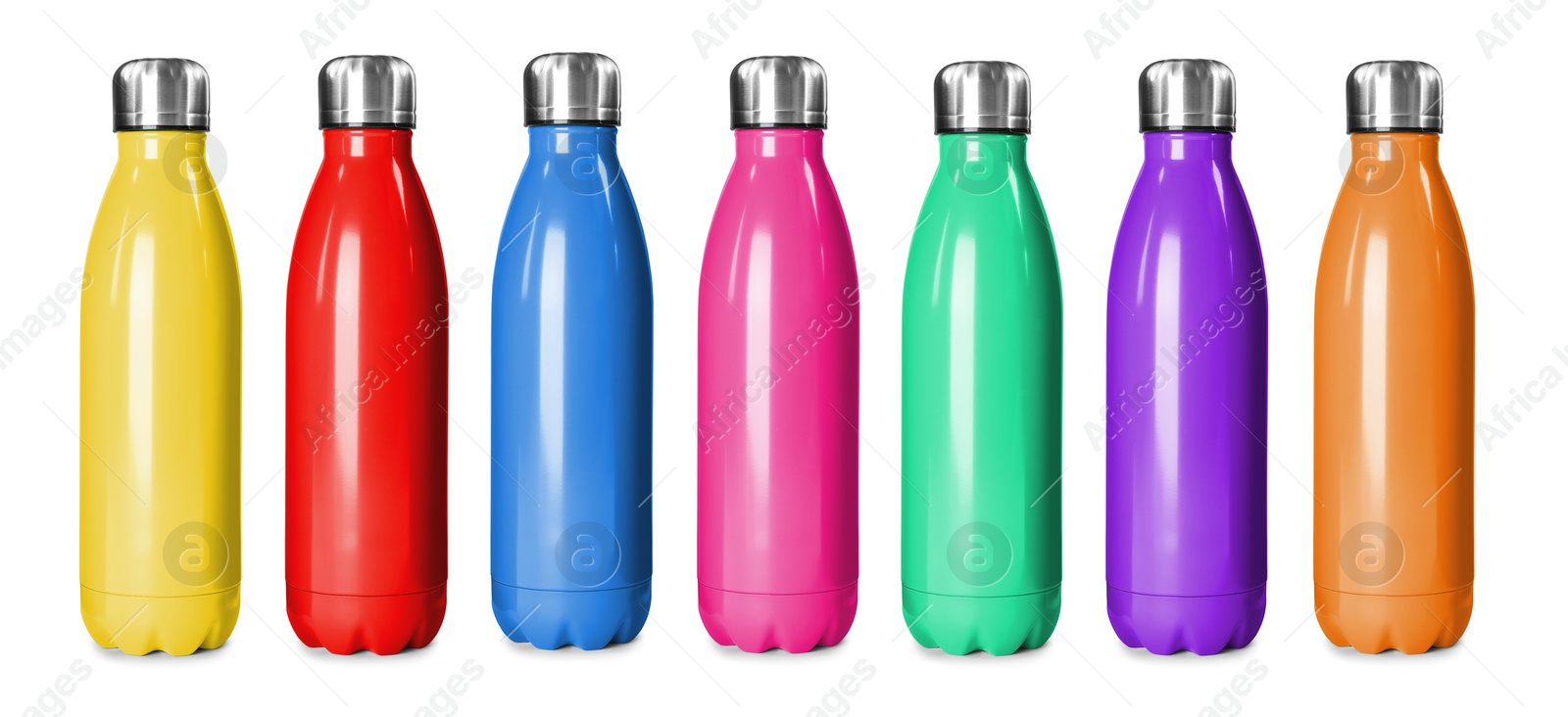 Image of Water bottles isolated on white. Mockup for design