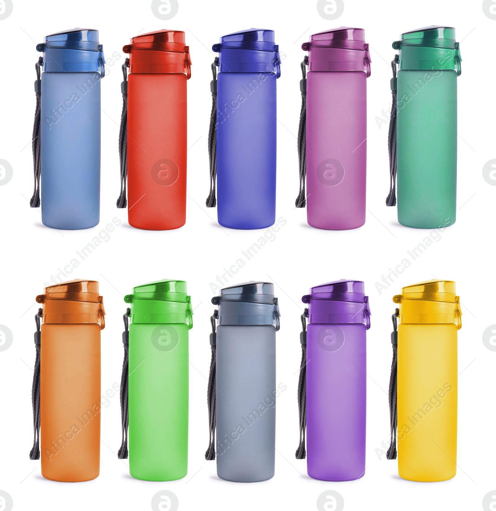 Image of Water bottles isolated on white. Mockup for design