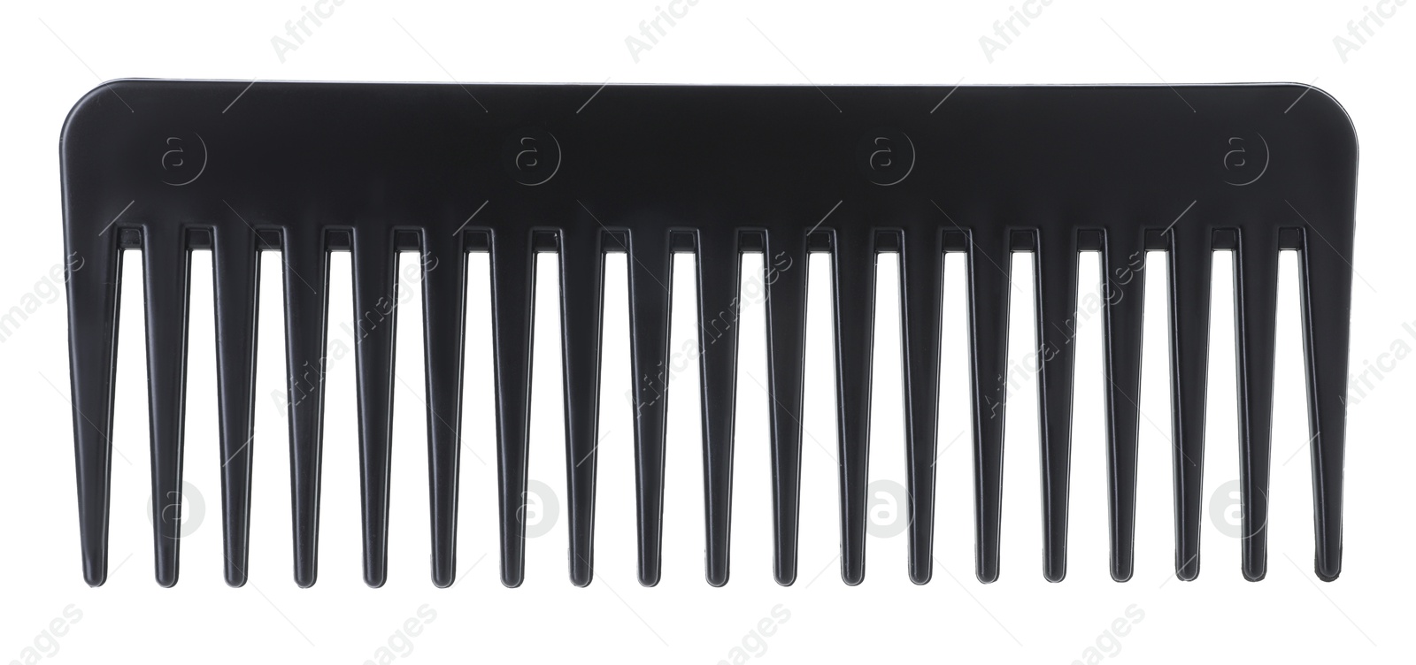 Photo of One black plastic comb isolated on white