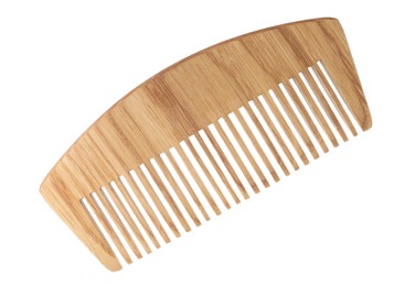 Photo of One wooden hair comb isolated on white