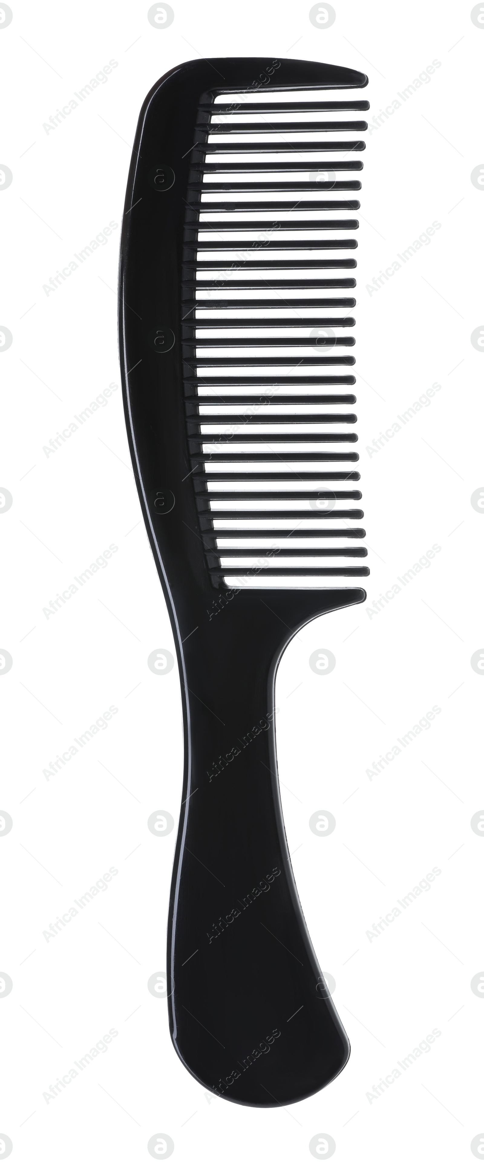 Photo of One black plastic comb isolated on white