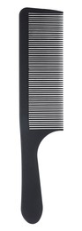 Photo of One black plastic comb isolated on white