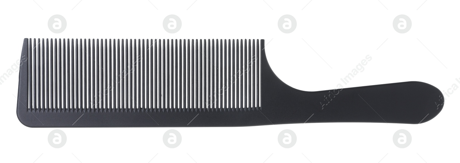 Photo of One black plastic comb isolated on white