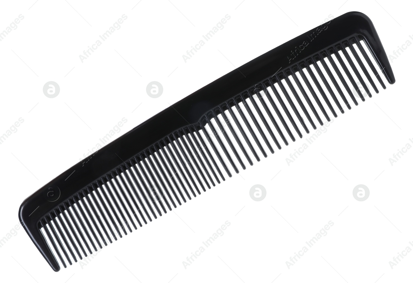 Photo of One black plastic comb isolated on white