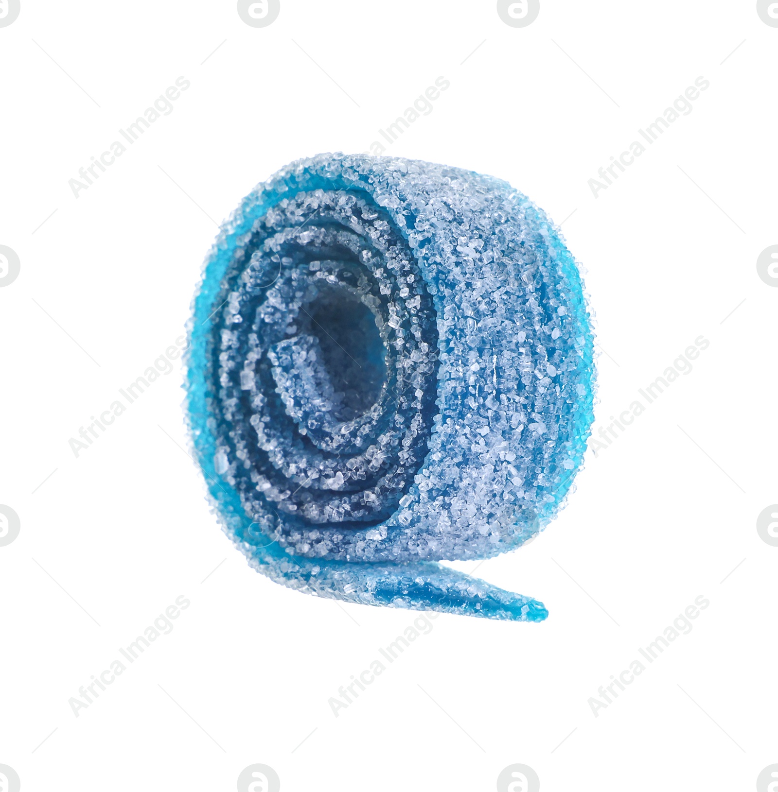 Photo of Tasty blue sour belt isolated on white