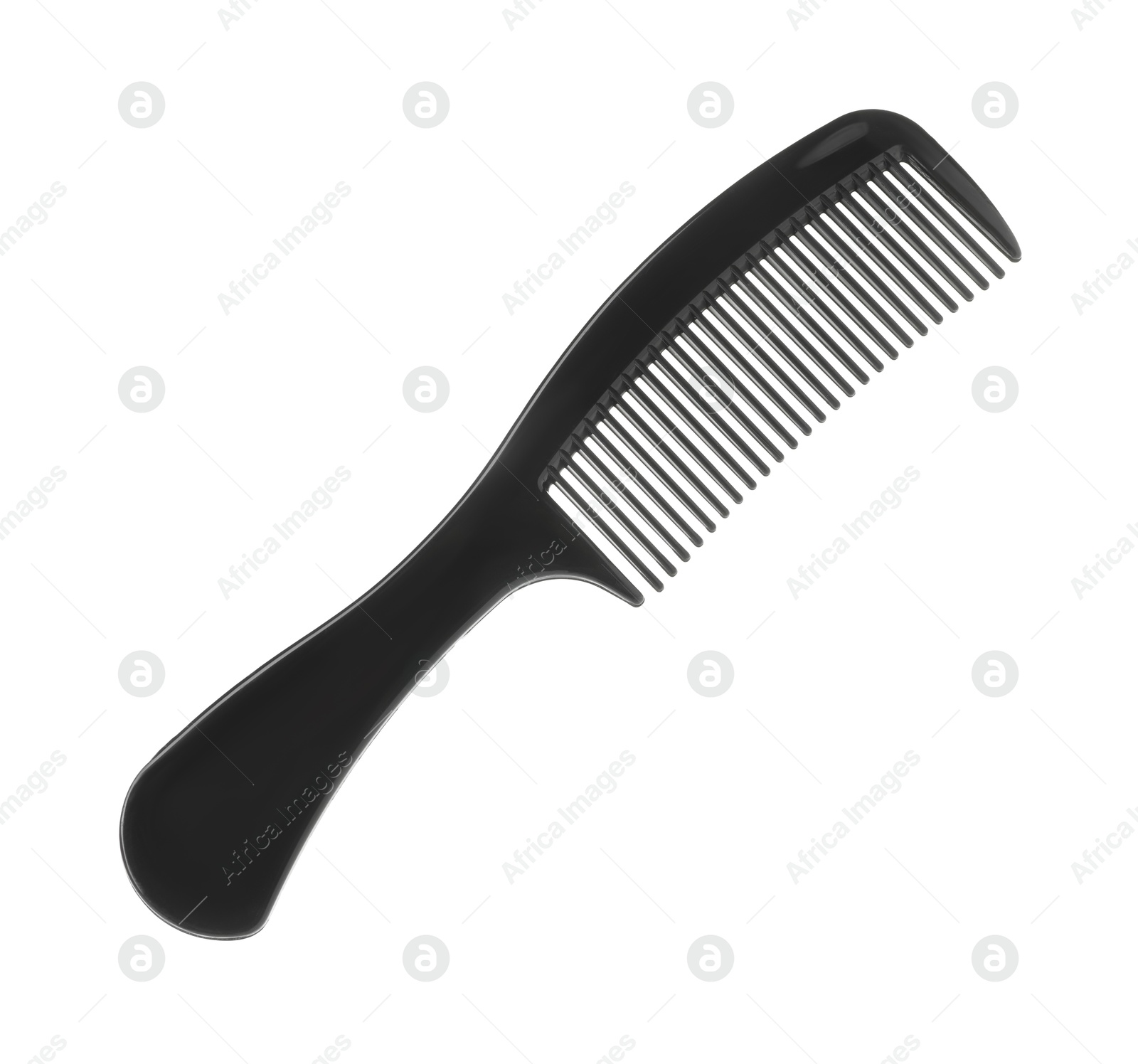 Photo of One black plastic comb isolated on white