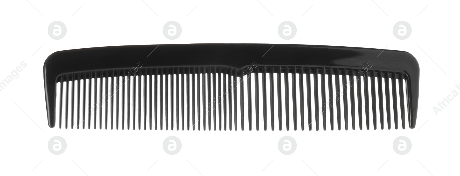 Photo of One black plastic comb isolated on white