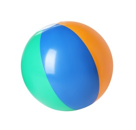 Photo of One colorful inflatable ball isolated on white