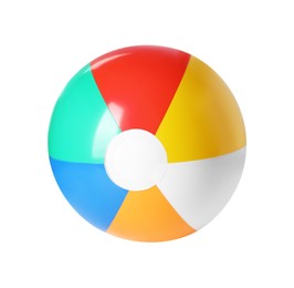 Photo of One colorful inflatable ball isolated on white