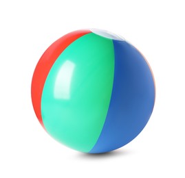Photo of One colorful inflatable ball isolated on white