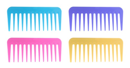 Image of Combs of different colors isolated on white