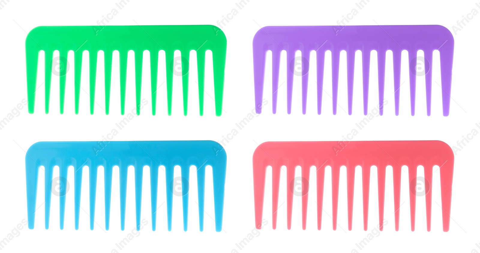 Image of Combs of different colors isolated on white