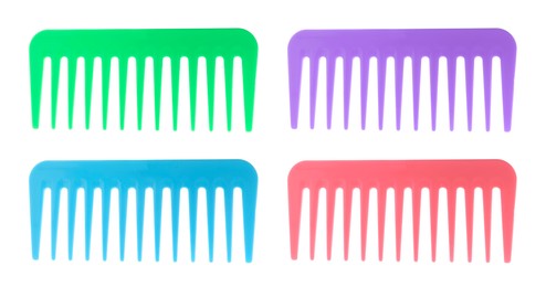 Image of Combs of different colors isolated on white