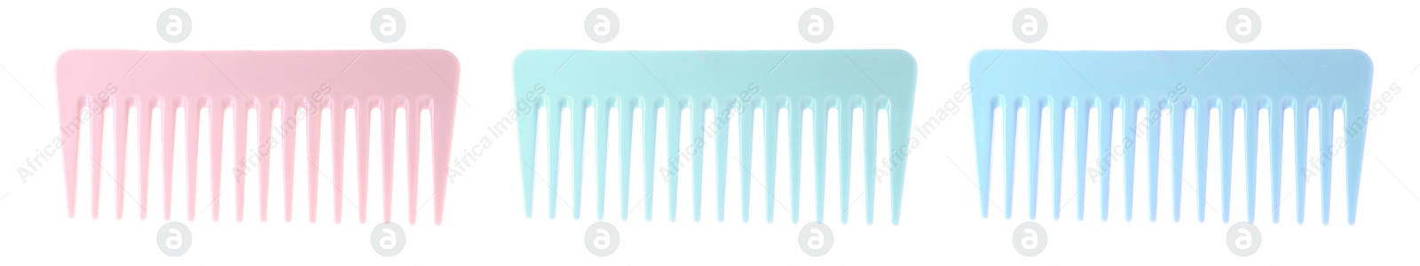 Image of Combs of different colors isolated on white