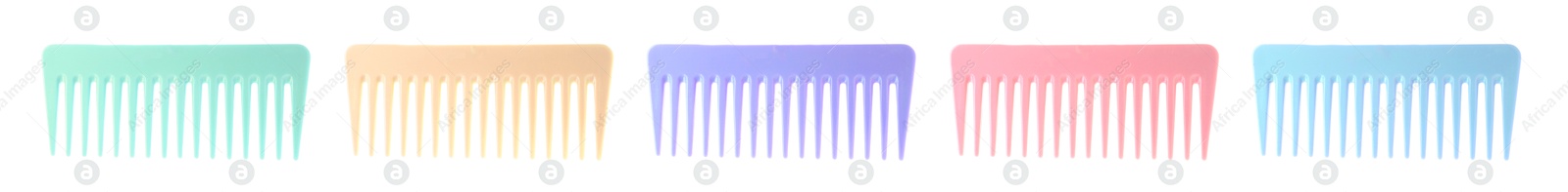 Image of Combs of different colors isolated on white