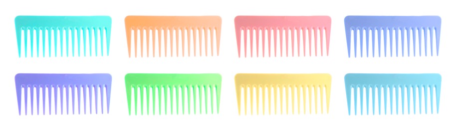 Image of Combs of different colors isolated on white