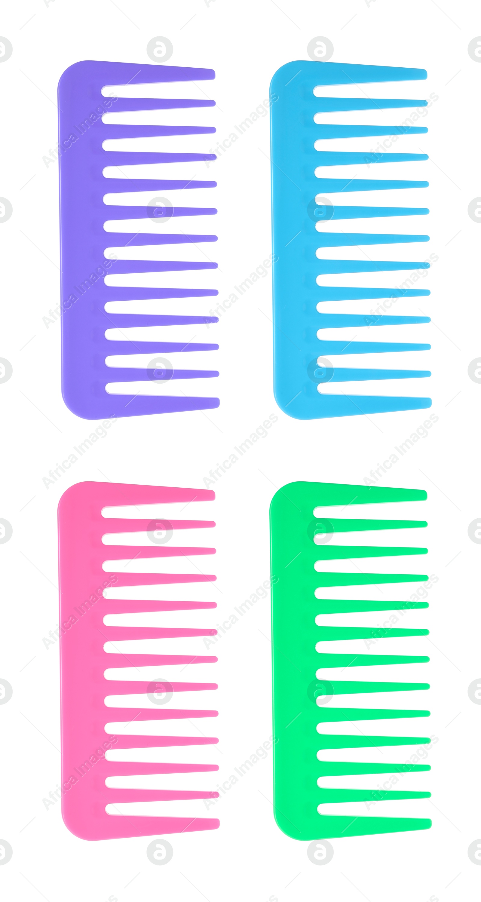 Image of Combs of different colors isolated on white