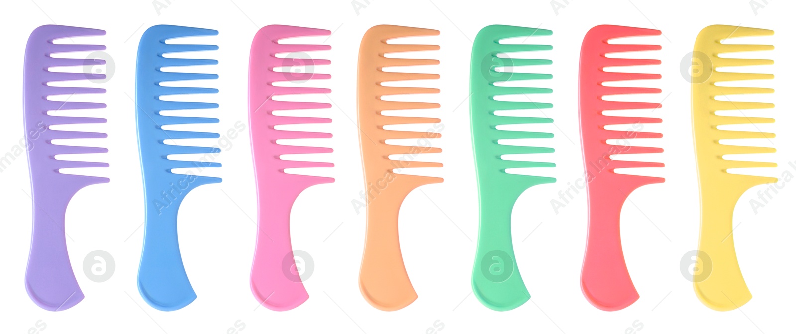 Image of Combs of different colors isolated on white