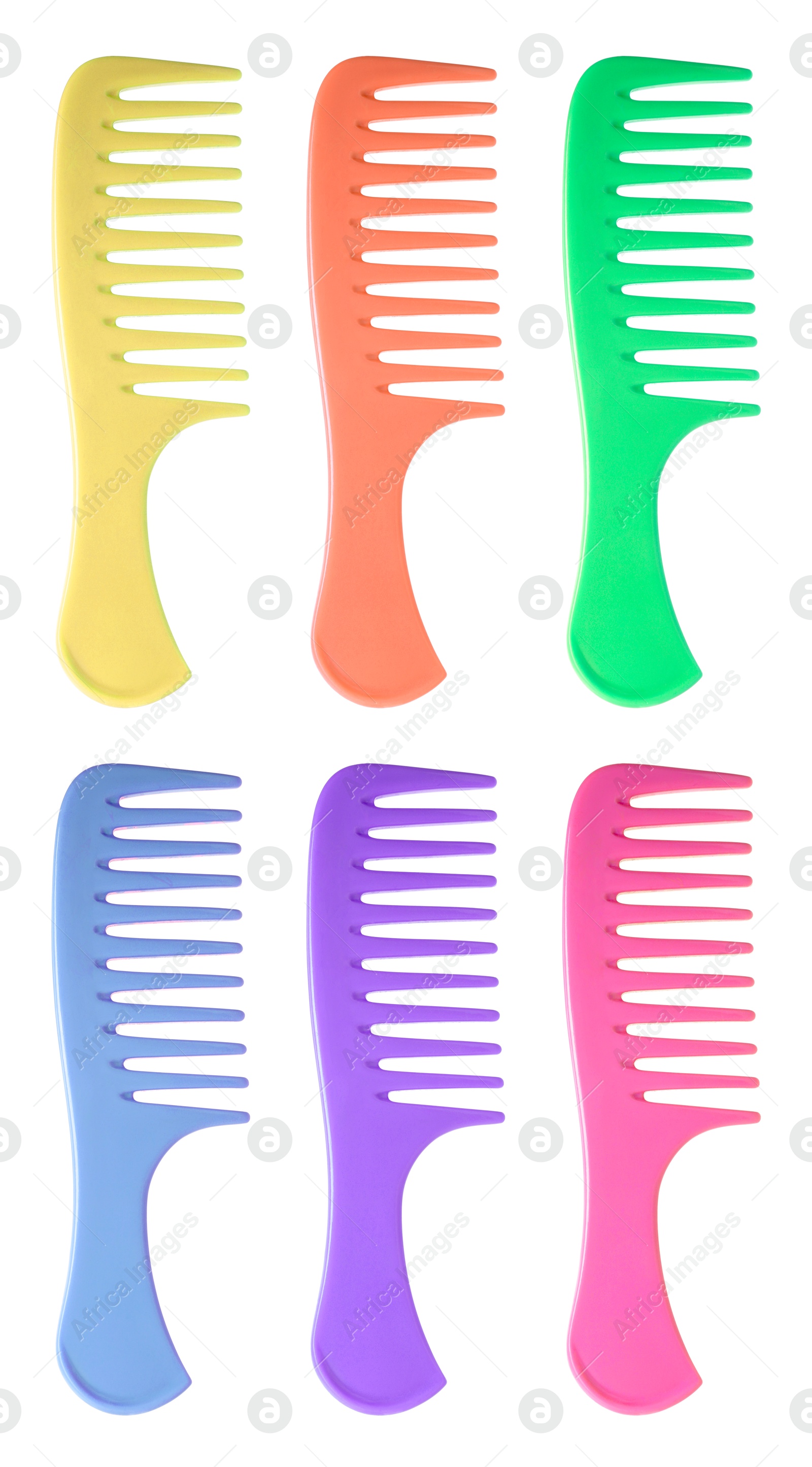 Image of Combs of different colors isolated on white