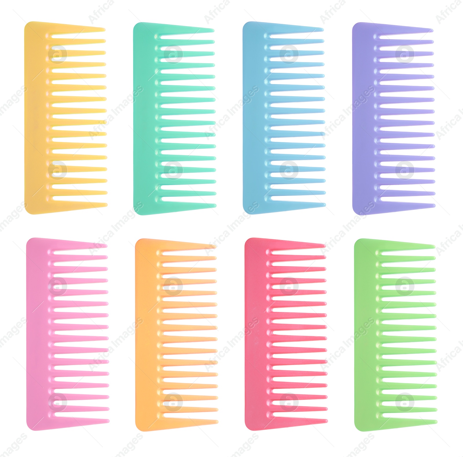 Image of Combs of different colors isolated on white