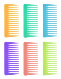 Image of Combs of different colors isolated on white