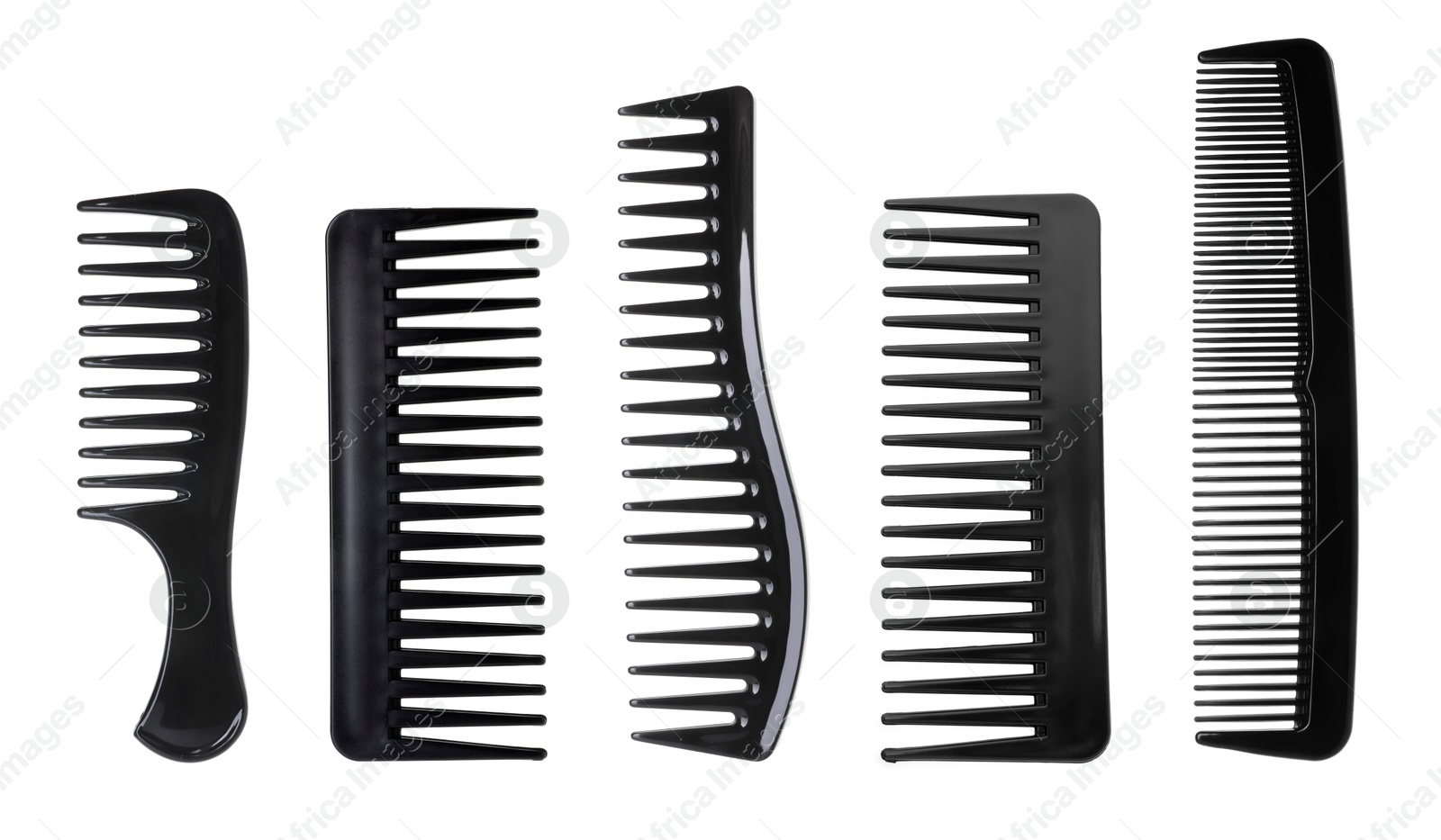 Image of Different hair combs isolated on white, set