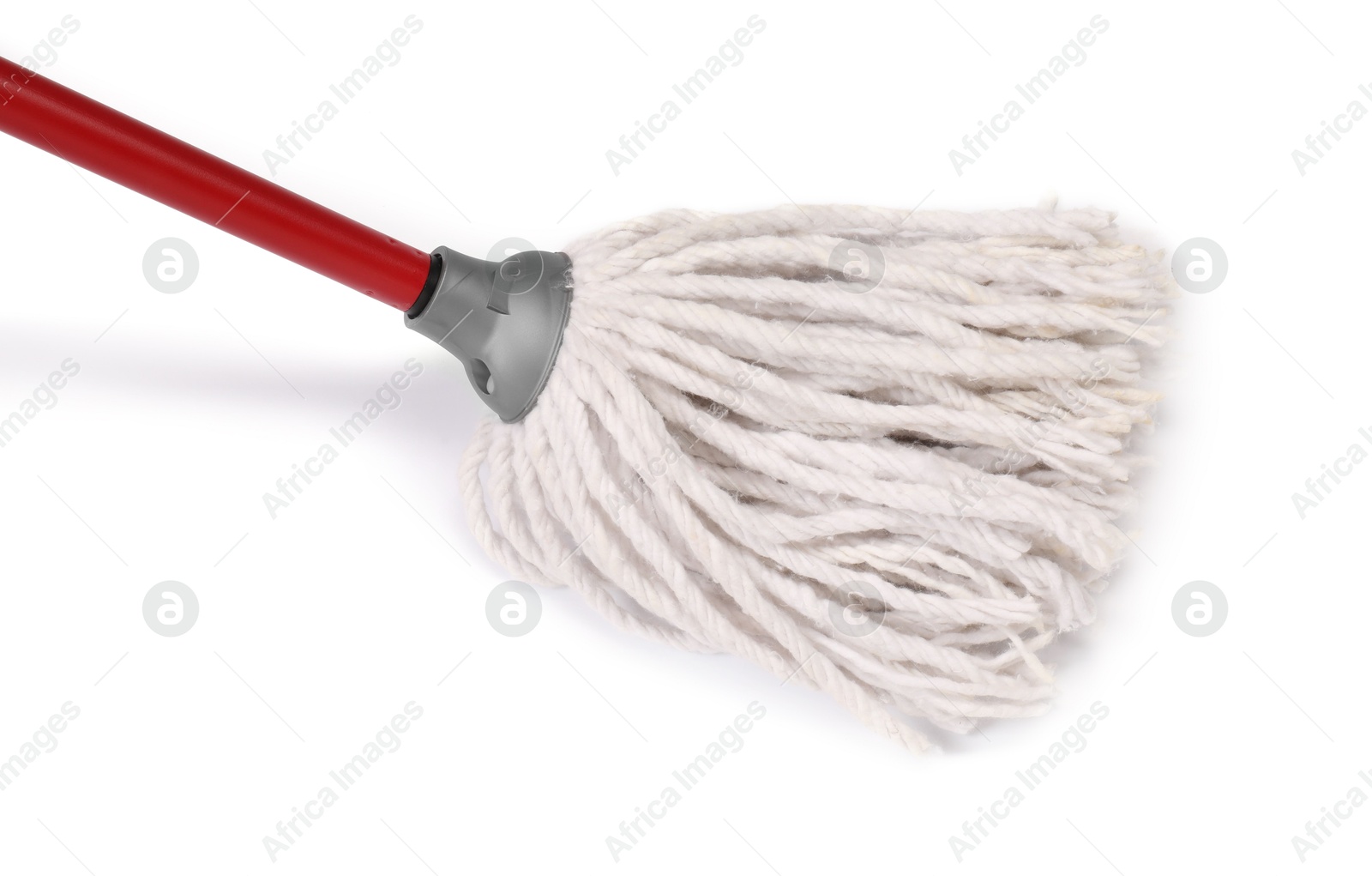 Photo of Mop with plastic handle isolated on white