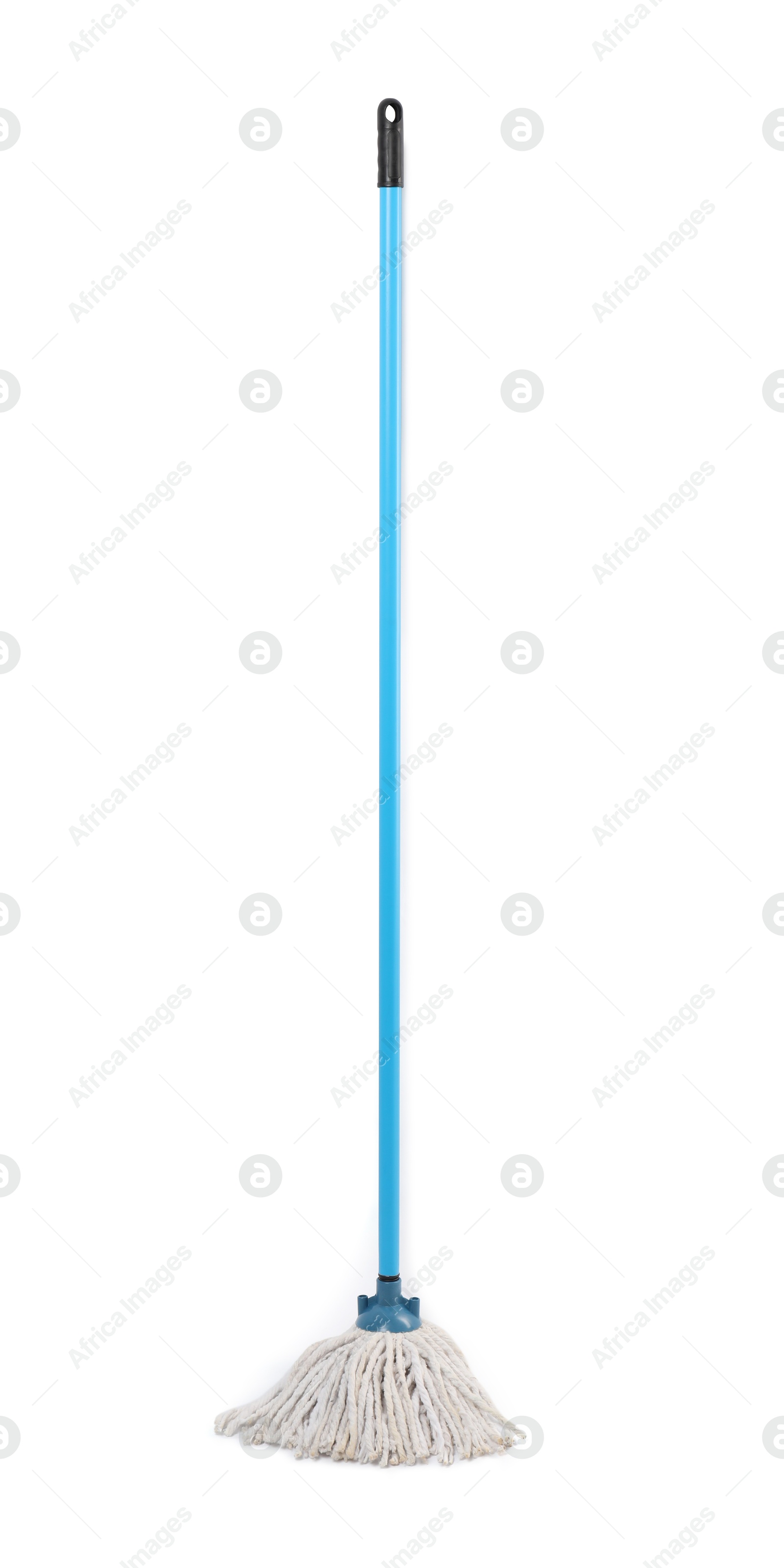 Photo of Mop with plastic handle isolated on white