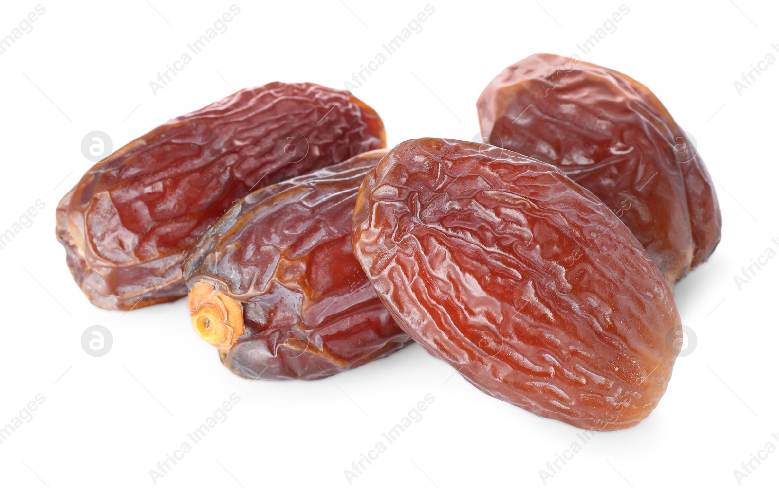 Photo of Many tasty dried dates isolated on white