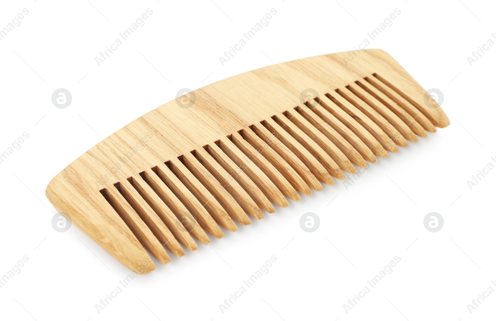 Photo of One wooden hair comb isolated on white