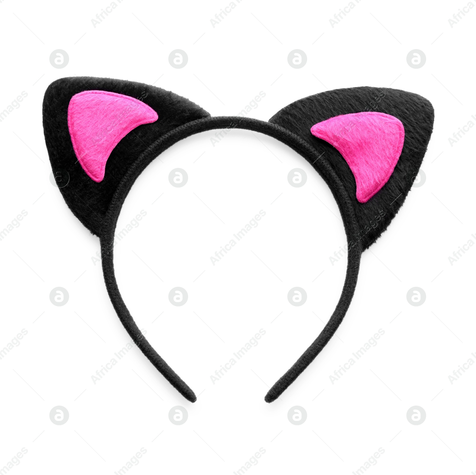 Photo of Stylish headband with cat ears isolated on white, top view