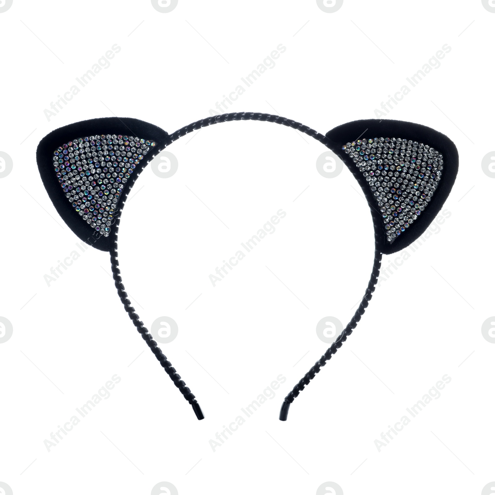 Photo of Stylish headband with cat ears isolated on white