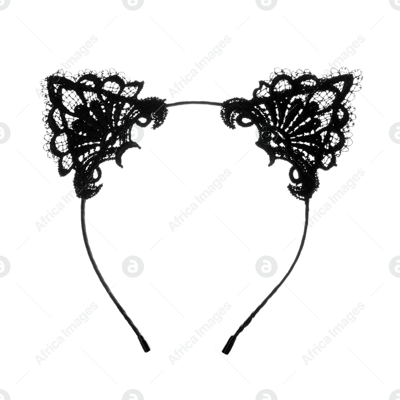 Photo of Stylish headband with cat ears isolated on white