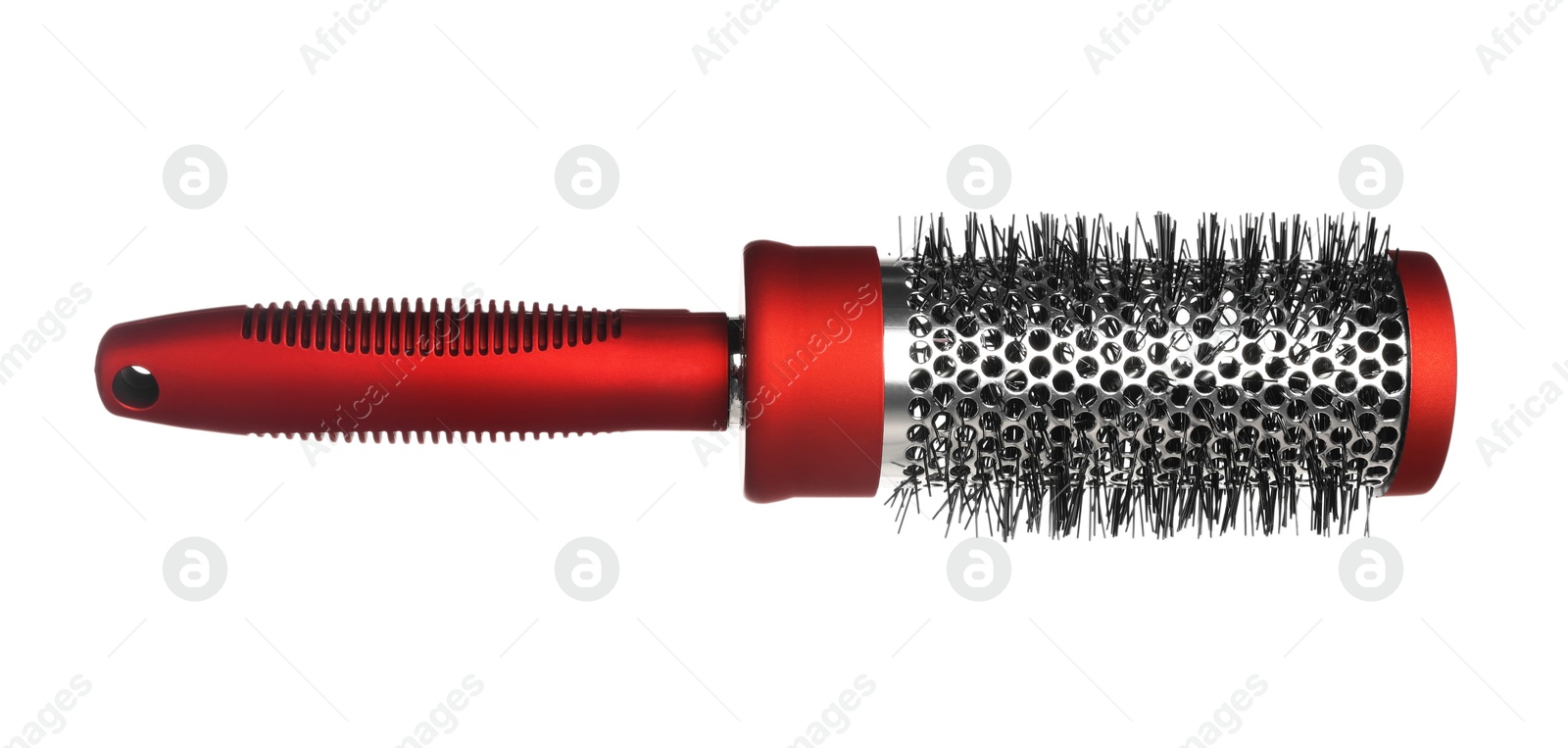 Photo of Hairdresser tool. Round brush isolated on white