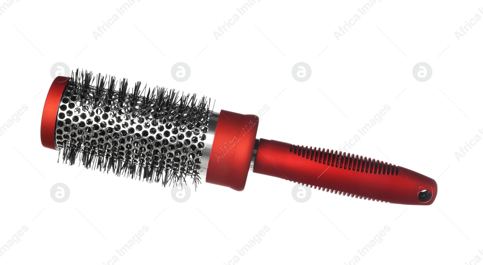 Photo of Hairdresser tool. Round brush isolated on white