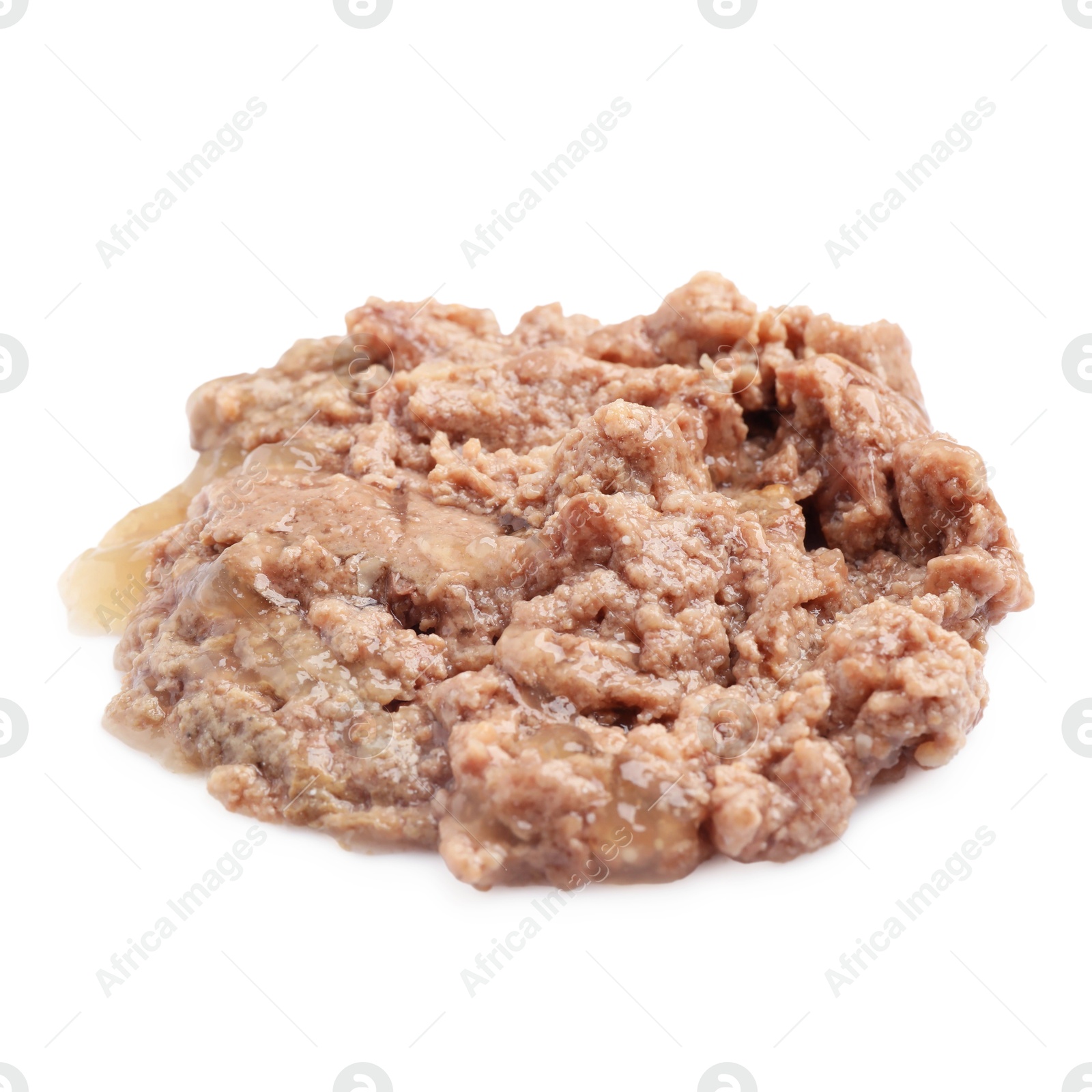 Photo of Portion of wet pet food isolated on white