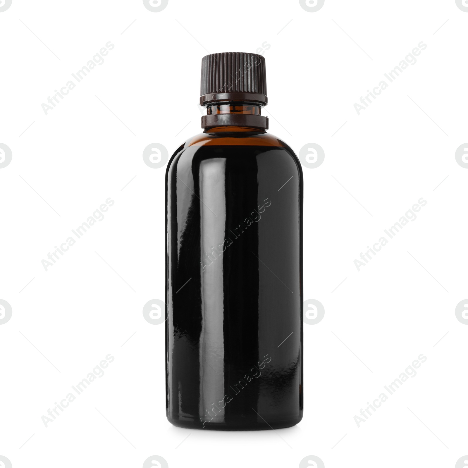 Photo of Bottle of topical iodine isolated on white