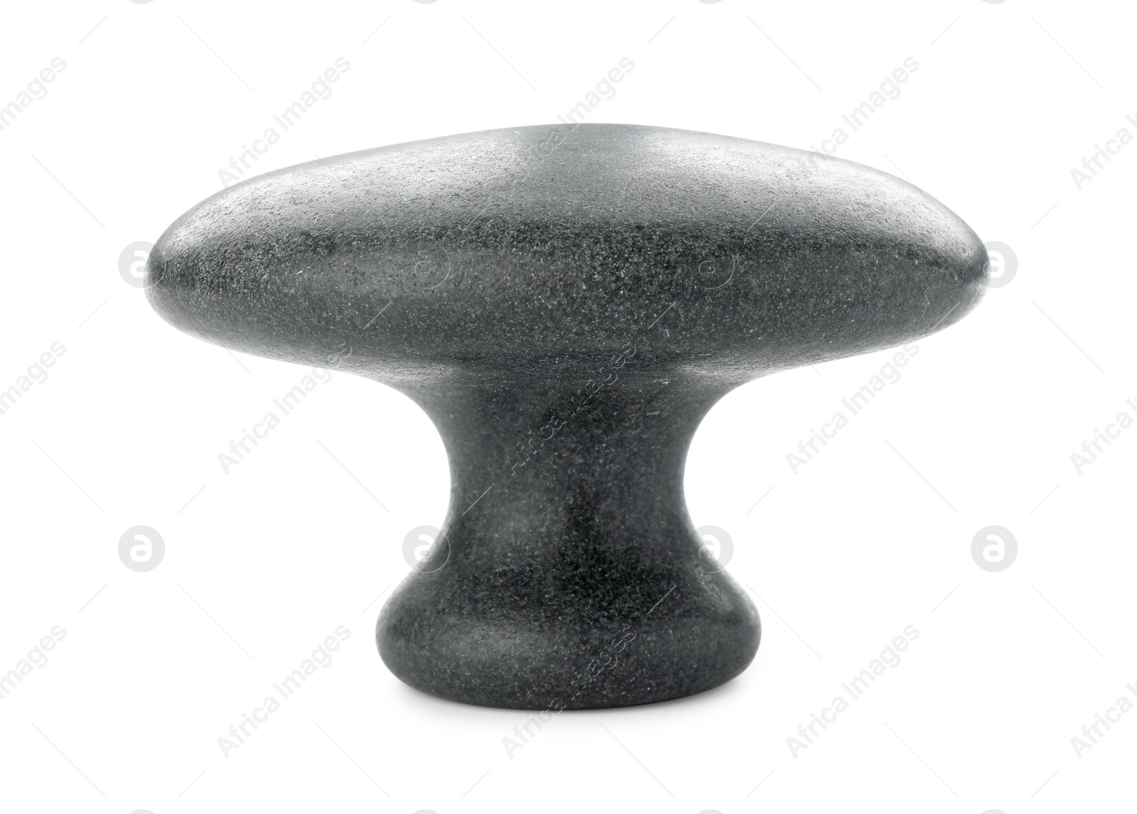 Photo of One black spa stone isolated on white