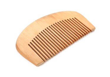 Photo of One wooden hair comb isolated on white