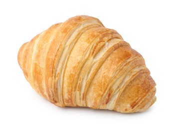 Photo of Tasty fresh croissant isolated on white. Puff pastry