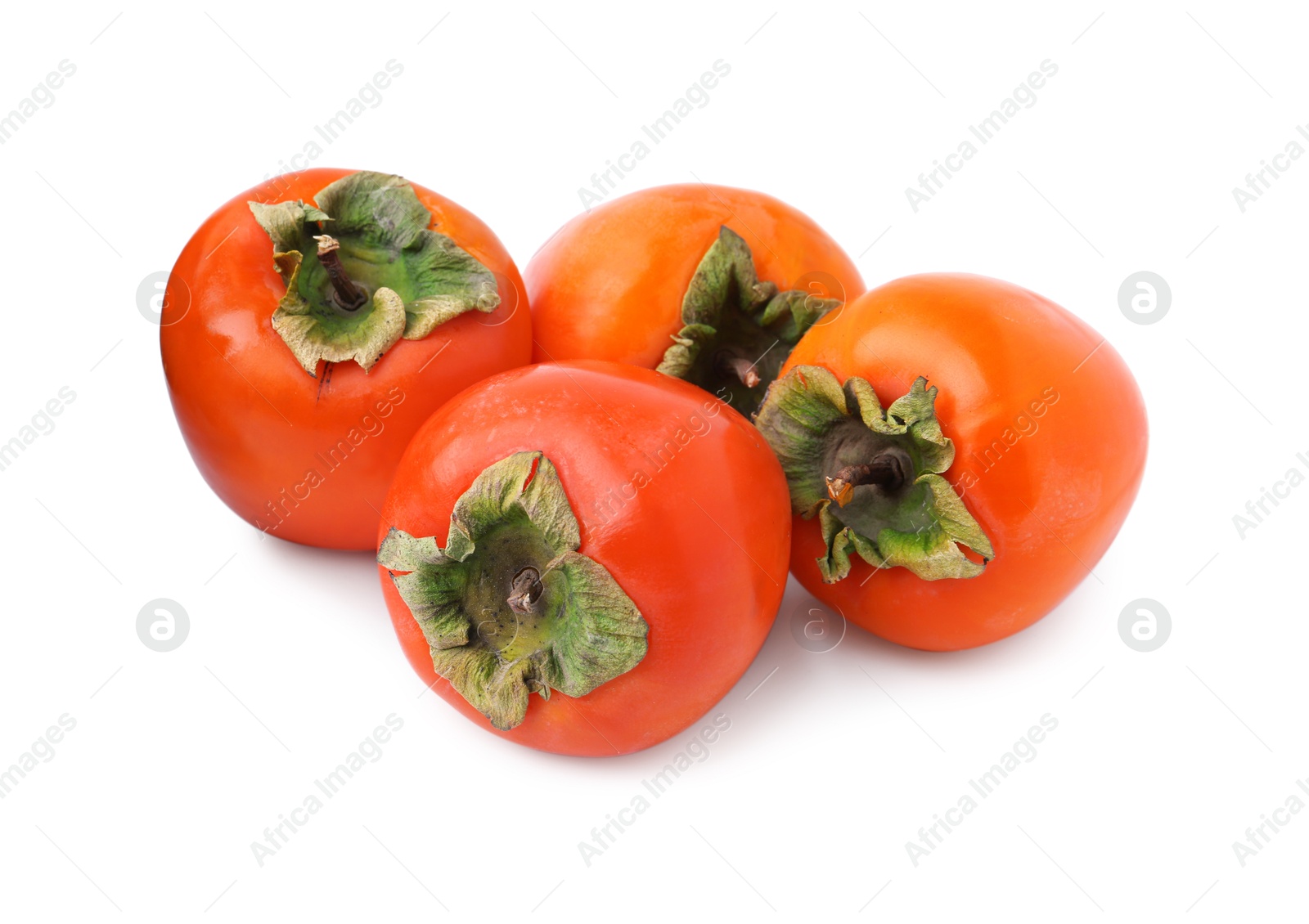 Photo of Delicious ripe juicy persimmons isolated on white