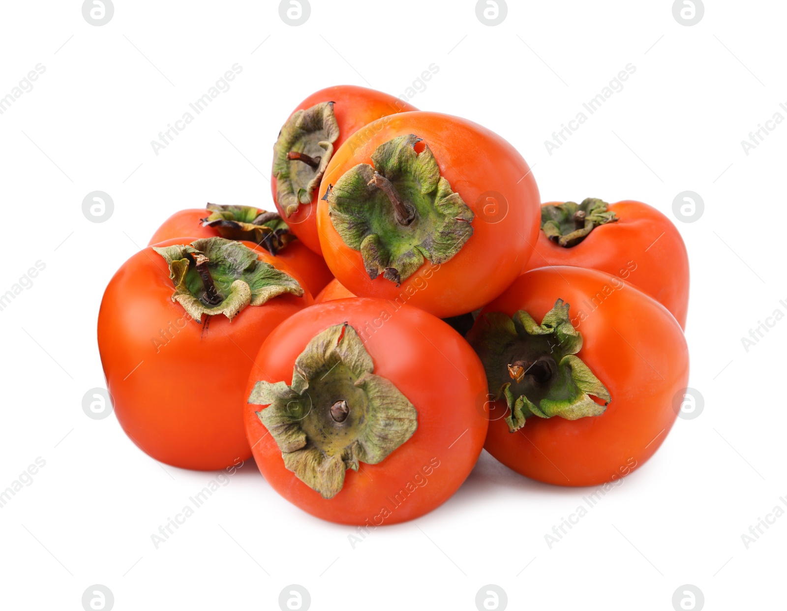 Photo of Delicious ripe juicy persimmons isolated on white