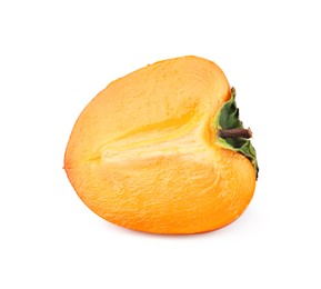 Photo of Half of fresh juicy persimmon isolated on white