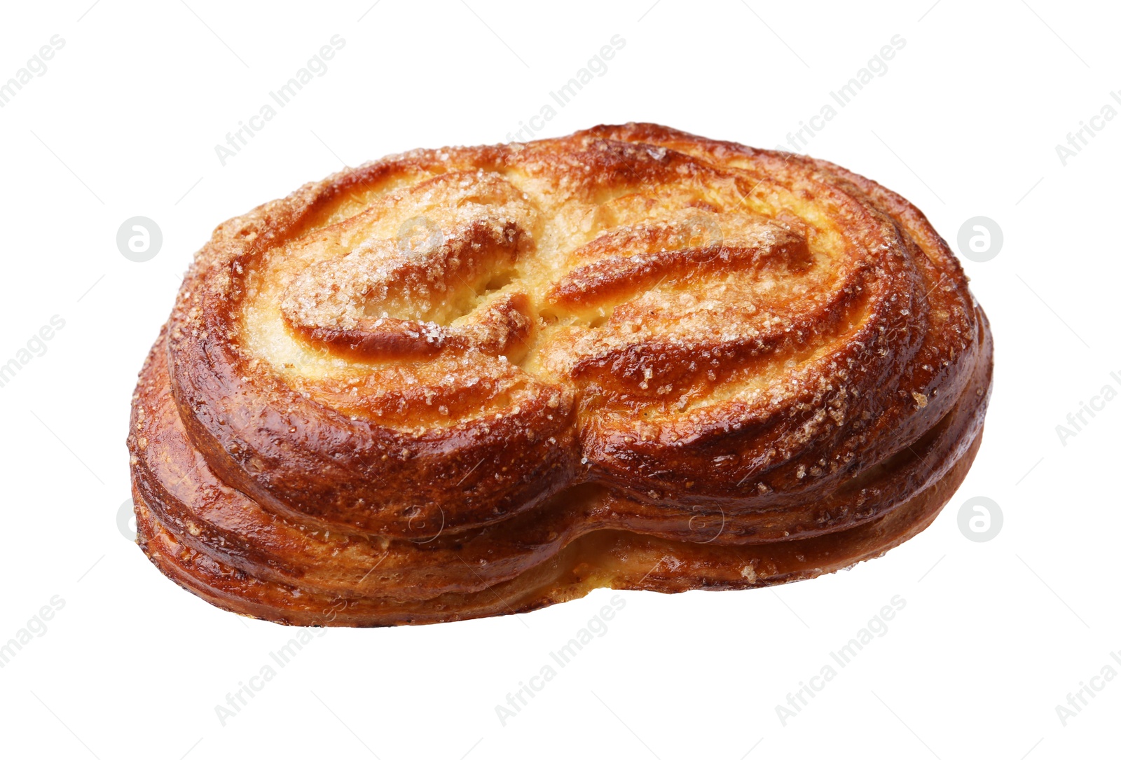 Photo of Freshly baked sweet pastry isolated on white