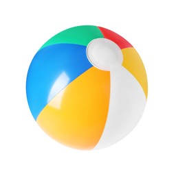 Photo of One colorful inflatable ball isolated on white