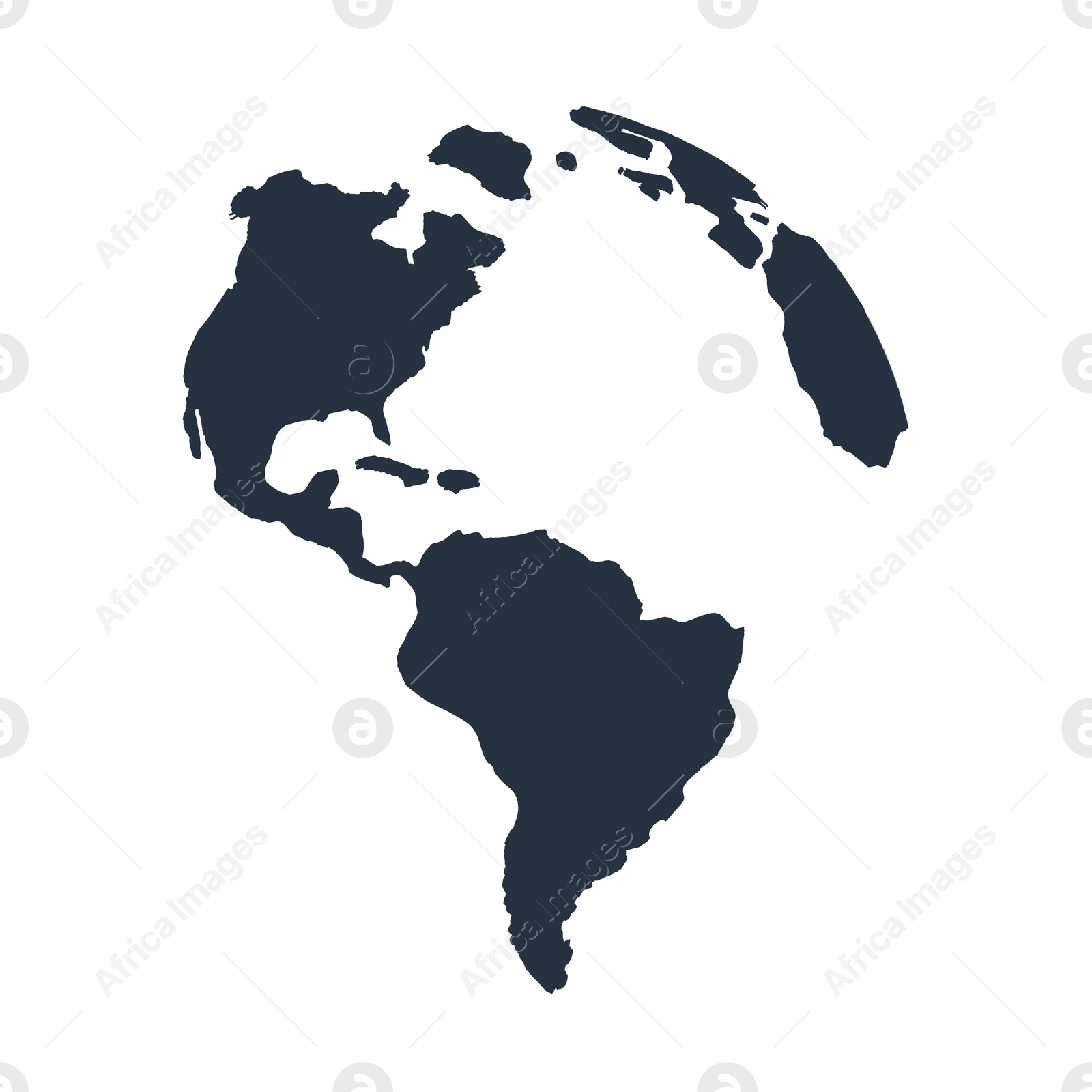 Illustration of Earth globe. Illustration with continents on white background