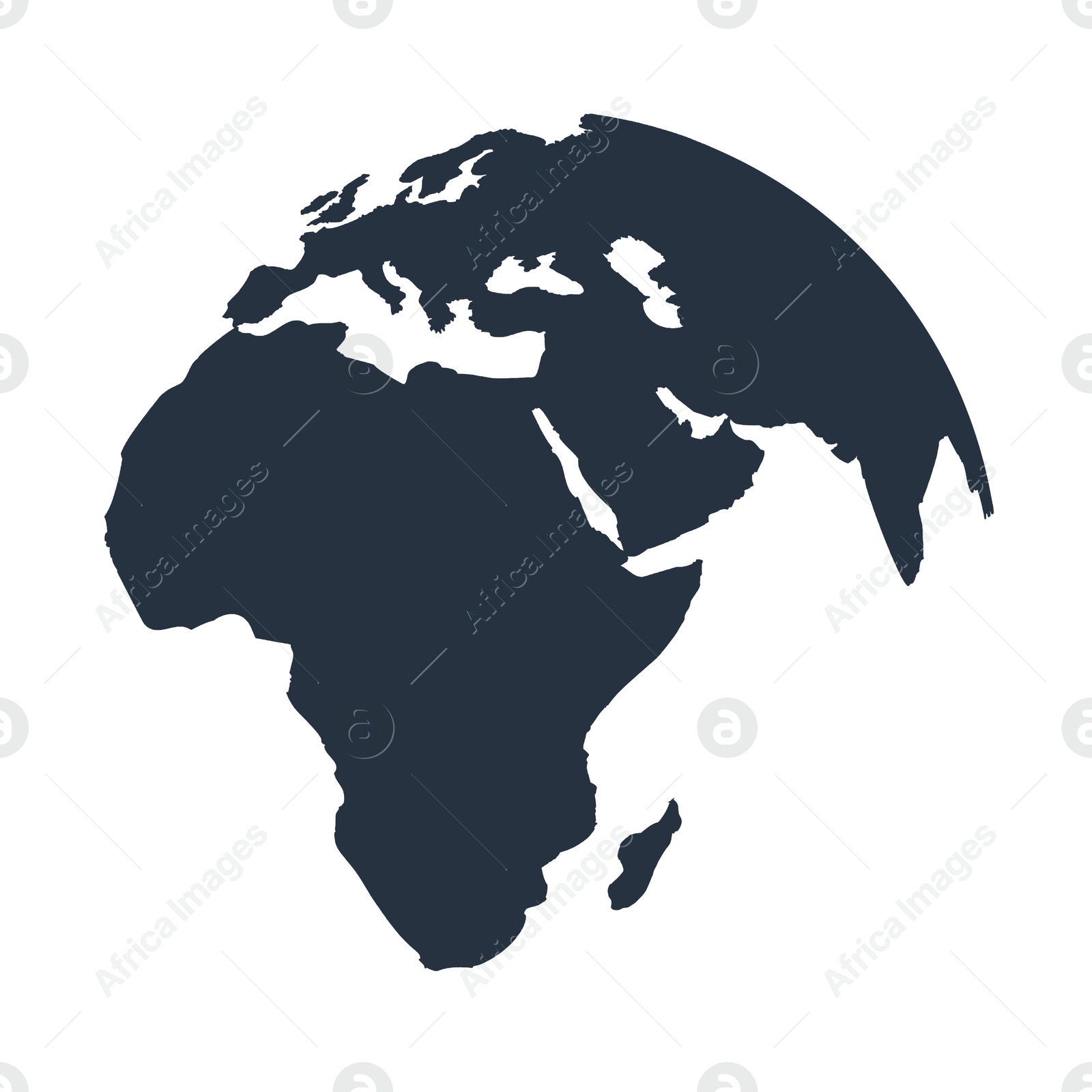 Illustration of Earth globe. Illustration with continents on white background